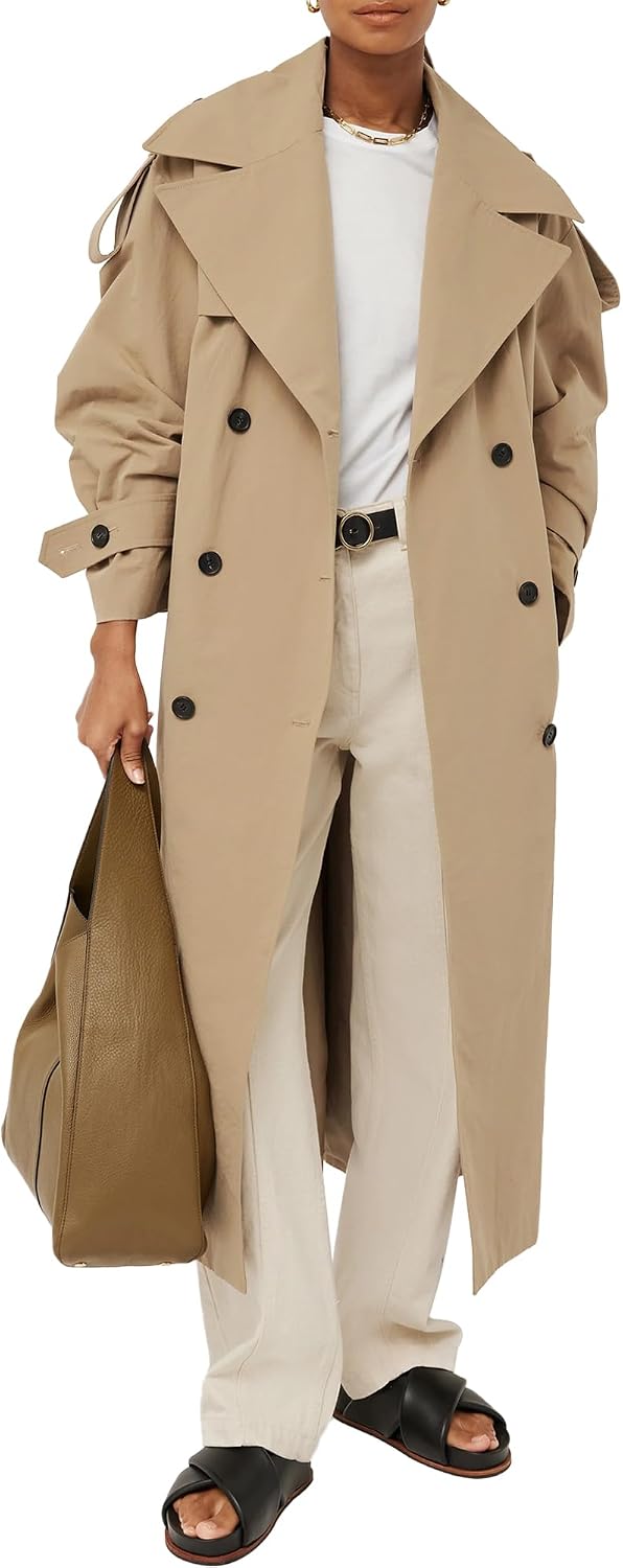 Detalle de Farktop Oversized Long Trench Coat for Women