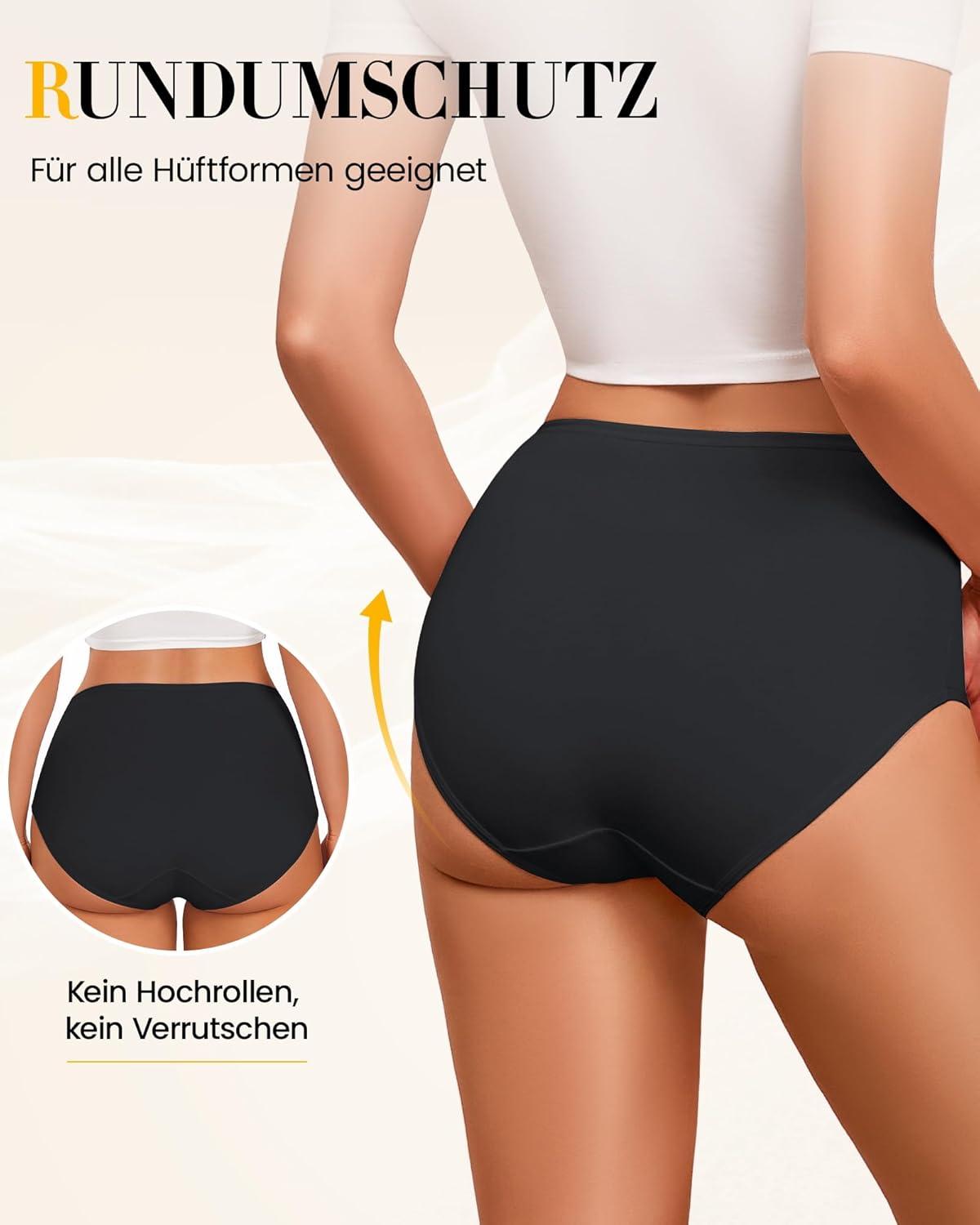 Thumbnail 1 de SIMIYA Damen-Unterhosen aus Baumwolle im 5er-Pack – hohe Taille, Hipster/Slips (S–5XL)