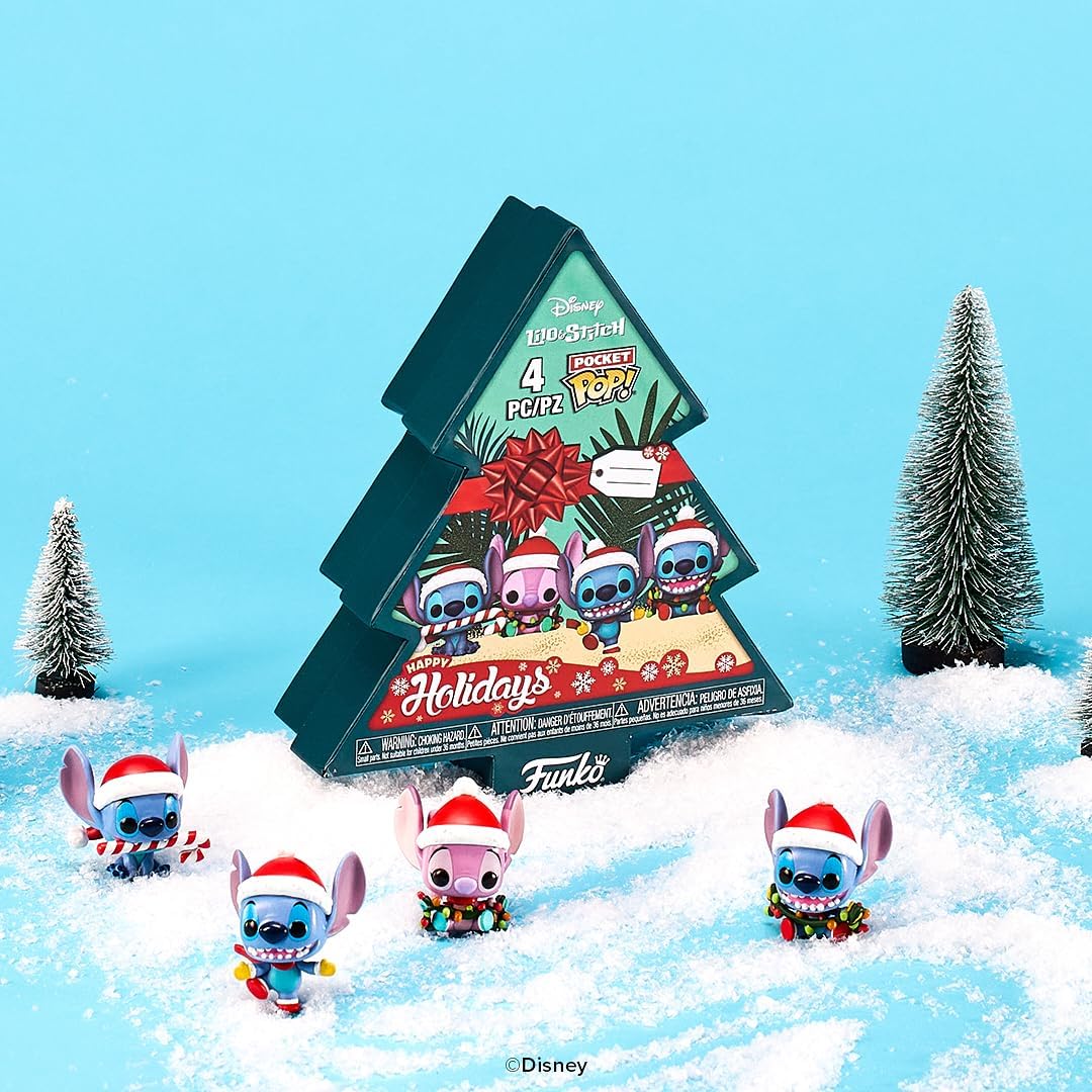 Detalle 2 de Funko Pocket Pop Stitch Holiday 4er Tree Box