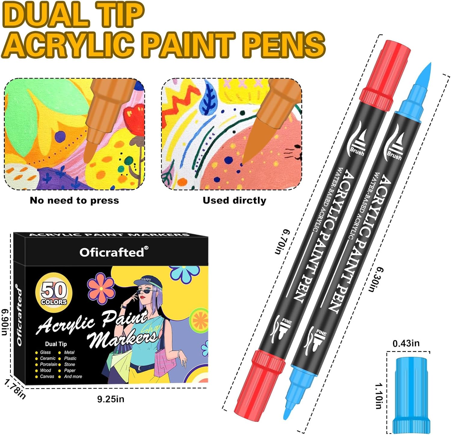 Thumbnail 6 de Bonala set 50 lápices acrílicos doble punta