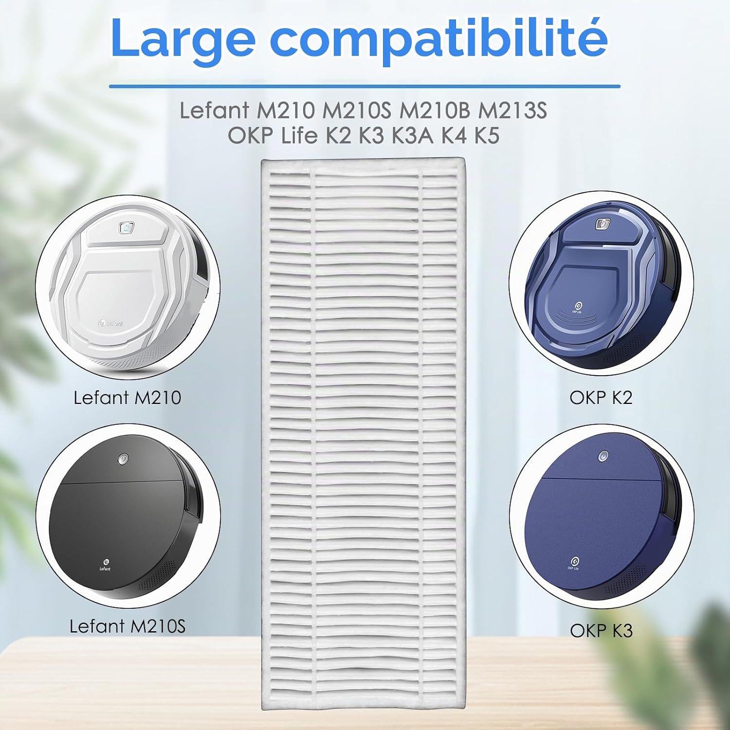 Detalle de COWINORY HEPA-filters voor Lefant M210/M213 en OKP Life, set van 4