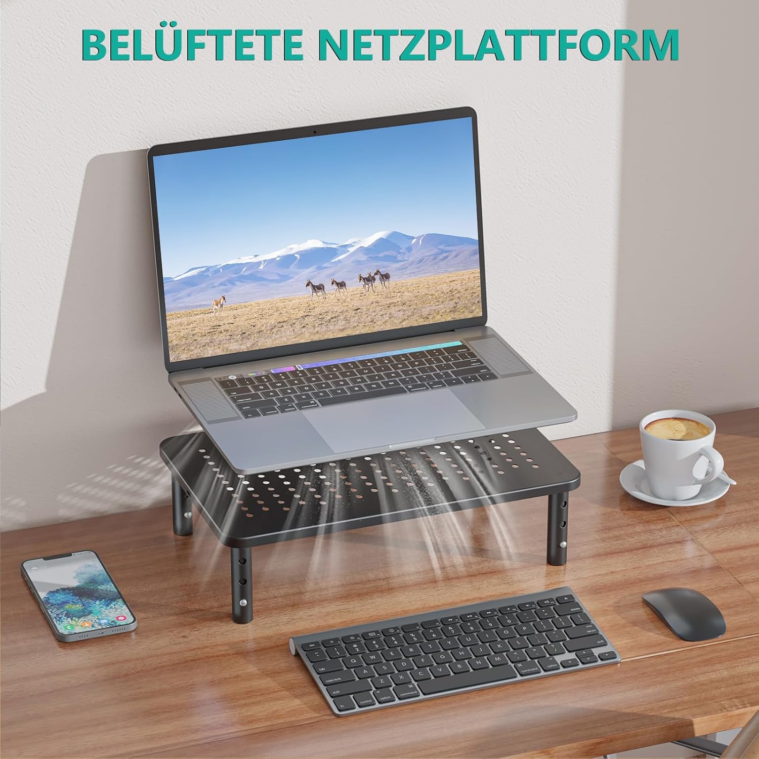 Thumbnail 3 de WALI Monitorständer STT003-2, 2er Pack – 3-fach höhenverstellbare Monitor-Erhöhung bis 20 kg, schwarz