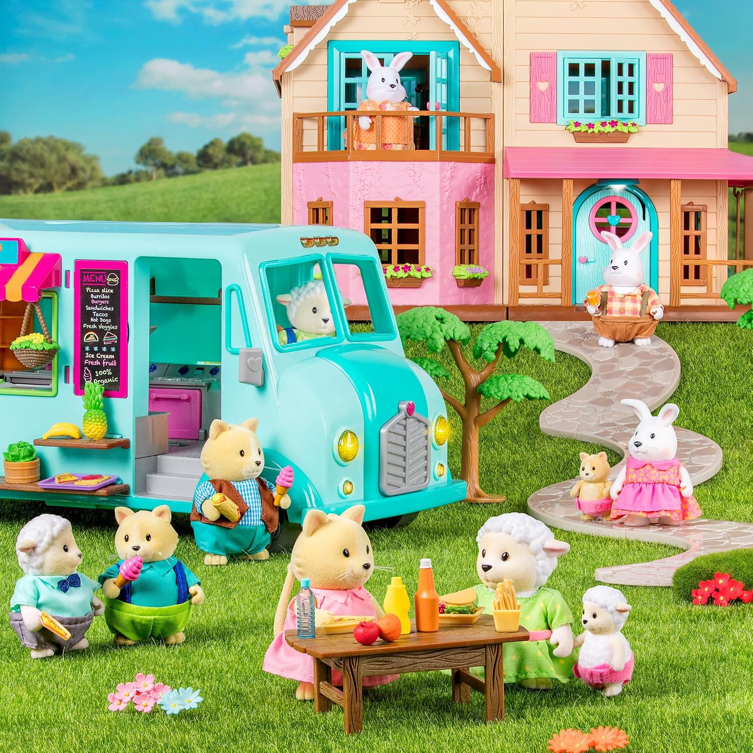 Detalle de Li’L Woodzeez Battat Santénuggle Bear Family – figurines d’ours pour jeu d’imagination (dès 3 ans)
