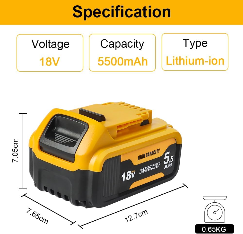Detalle de Powarobor DCB184 18V 5,5Ah Batteria per utensili