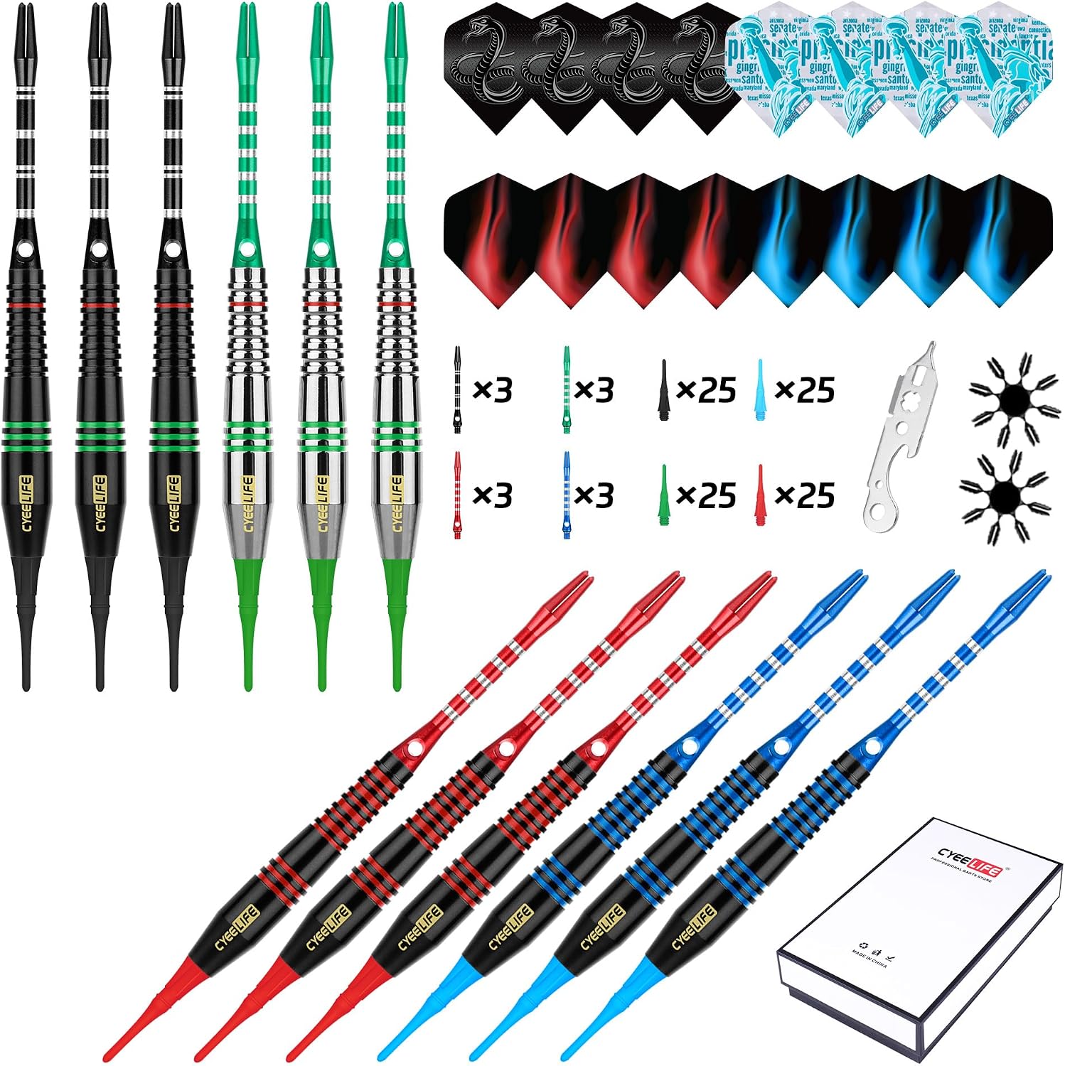 Thumbnail 4 de CyeeLife Darts Soft Tip Set 12 pcs