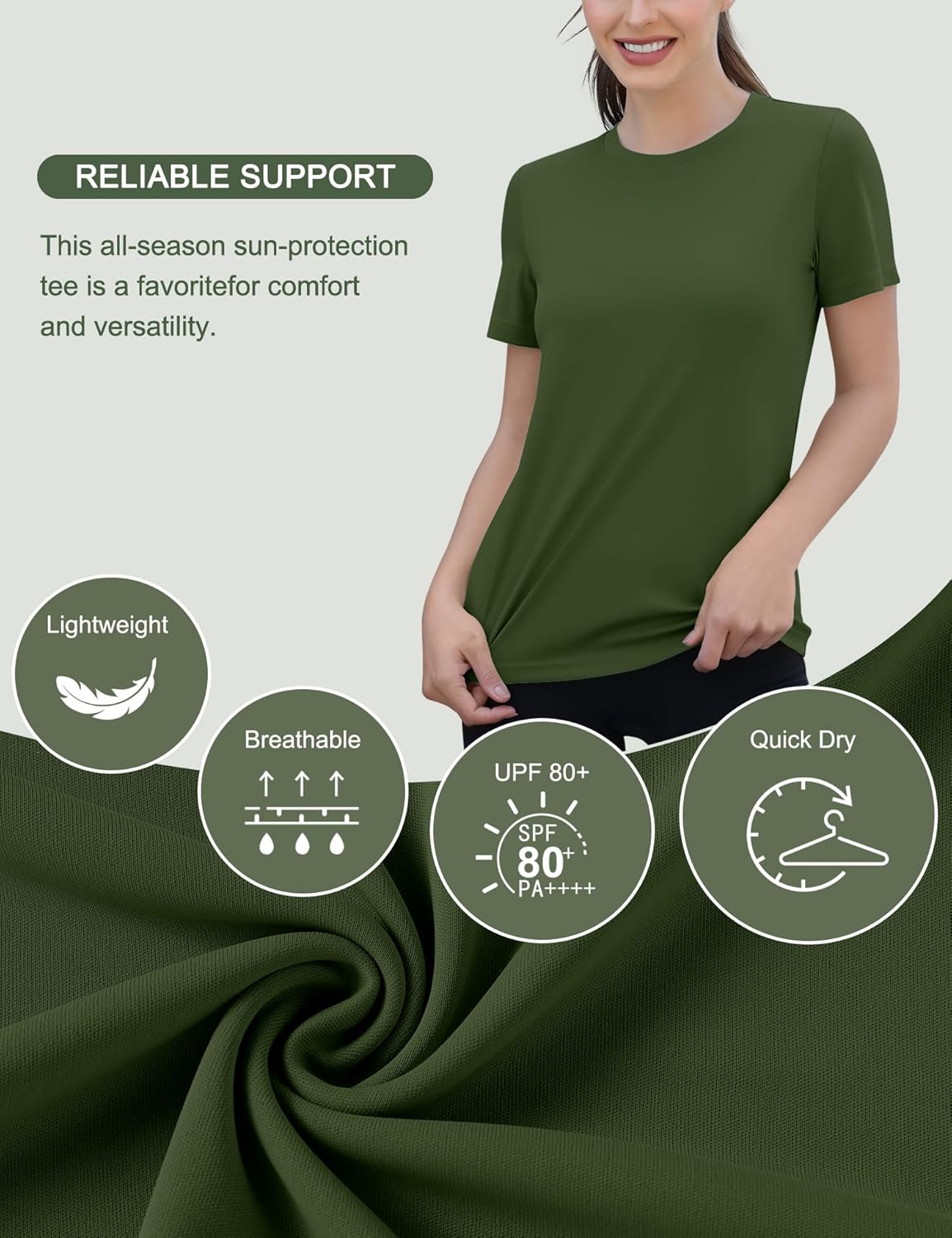 Thumbnail 3 de Rapbin Sportshirt Damen Kurzarm – UPF 50+, atmungsaktiv und leicht