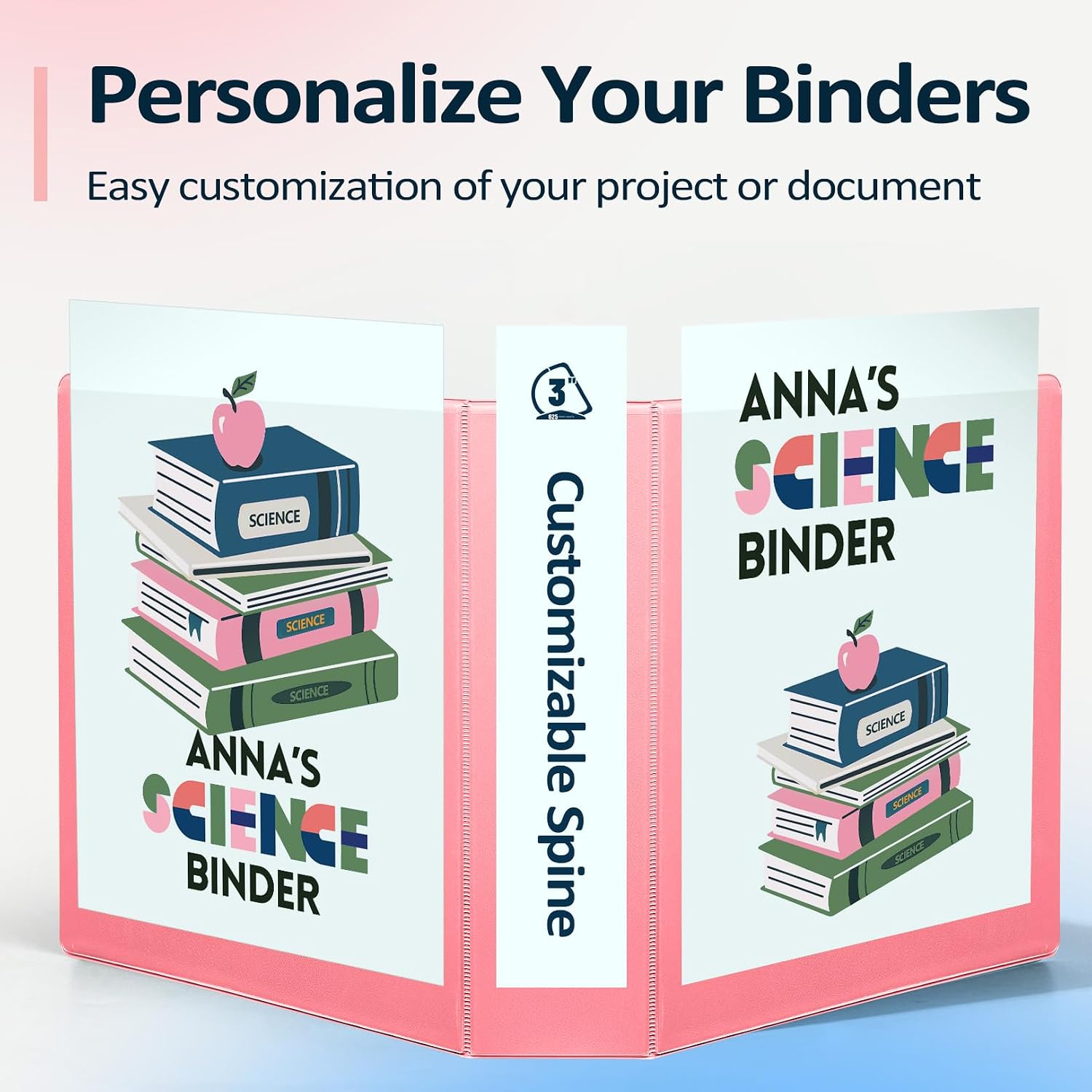 Detalle 1 de Sooez SZA1602-10401A 3-Inch D-Ring Binder, Navy Blue, Letter Size, 670+ Sheets