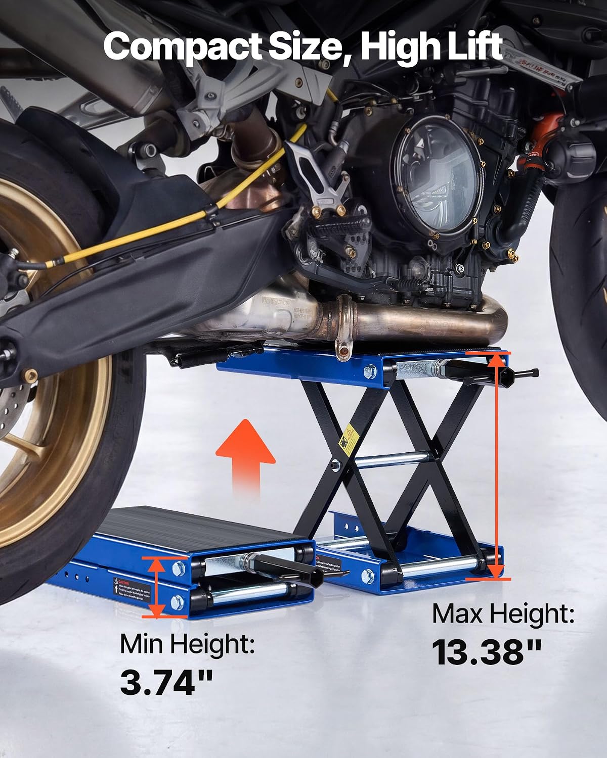 Thumbnail 2 de VEVOR Motorcycle Lift: 1100 lbs Scissor Lift with Wide Deck, Lock Pin, and Foldable Design