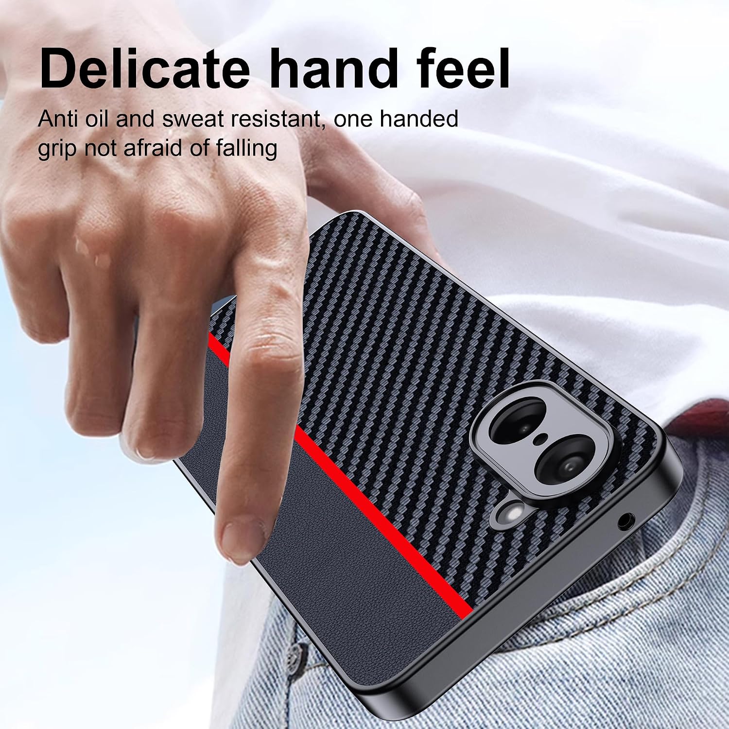 Detalle 2 de FDHYFGDY OnePlus Nord CE5 Hülle Kohlefaser