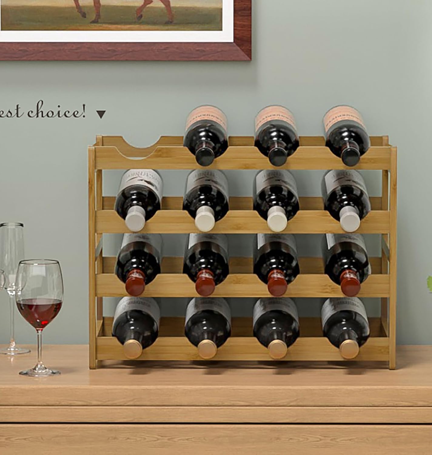 Thumbnail 5 de FUREINSTORE Botellero de Madera Bambú para 16 Vinos 🍷