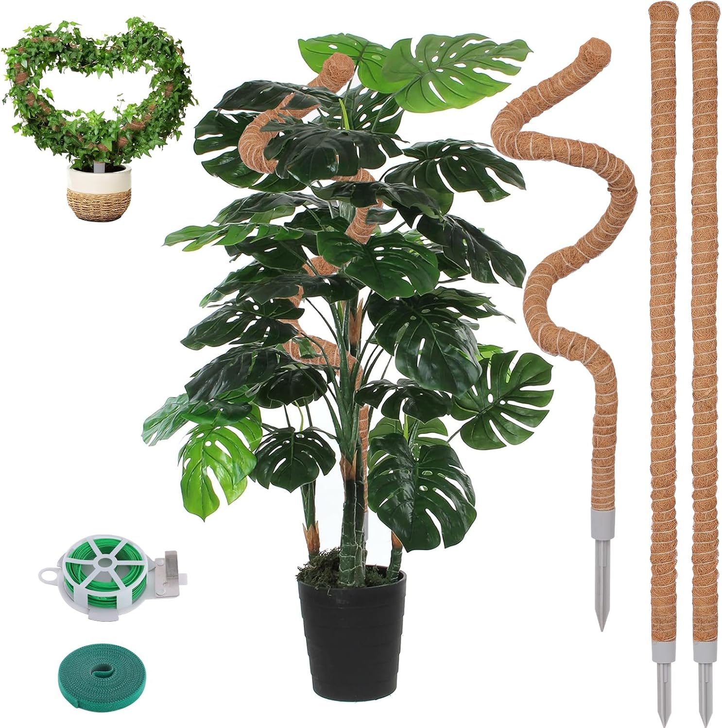 Detalle de LifeNest LifeNest-01 Moss Pole Plant Supports, 50-Inch Coir, 3-Pack