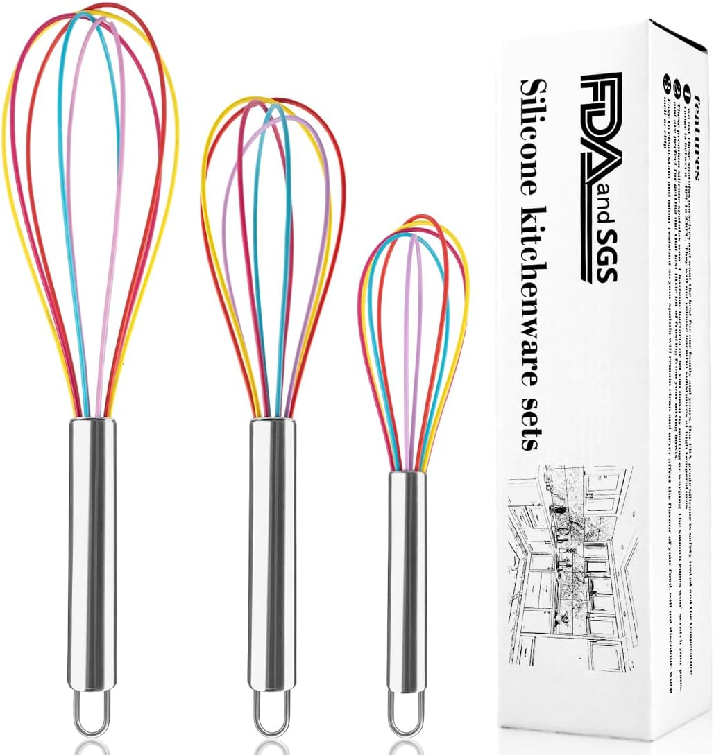 Thumbnail 6 de Edelstahl Schneebesen Set, 3er Pack Ballon-Schneebesen zum Kochen (12", 10", 8")