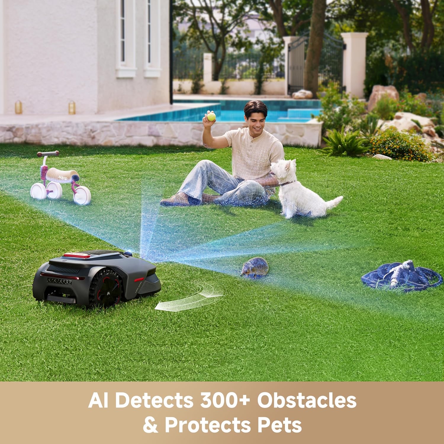 Thumbnail 3 de MOVA LiDAX Ultra 1000 Robotic Lawn Mower: Wire-Free AI Mapping, 2-Inch Edge Trim, 45% Slopes