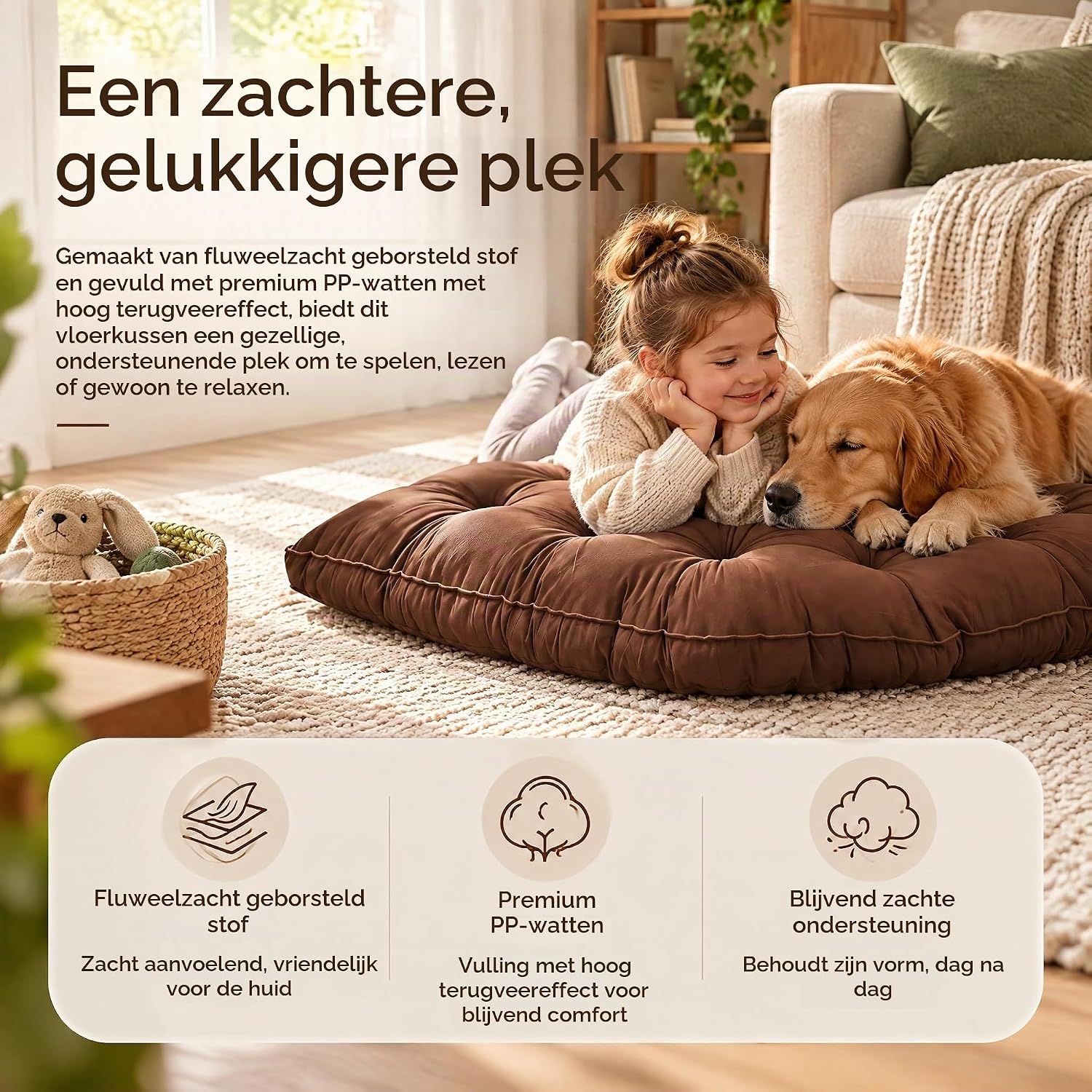 Detalle 2 de LiveGo N33-102-6128@CWUKFBM vloerkussen 100 x 100 cm, antislip