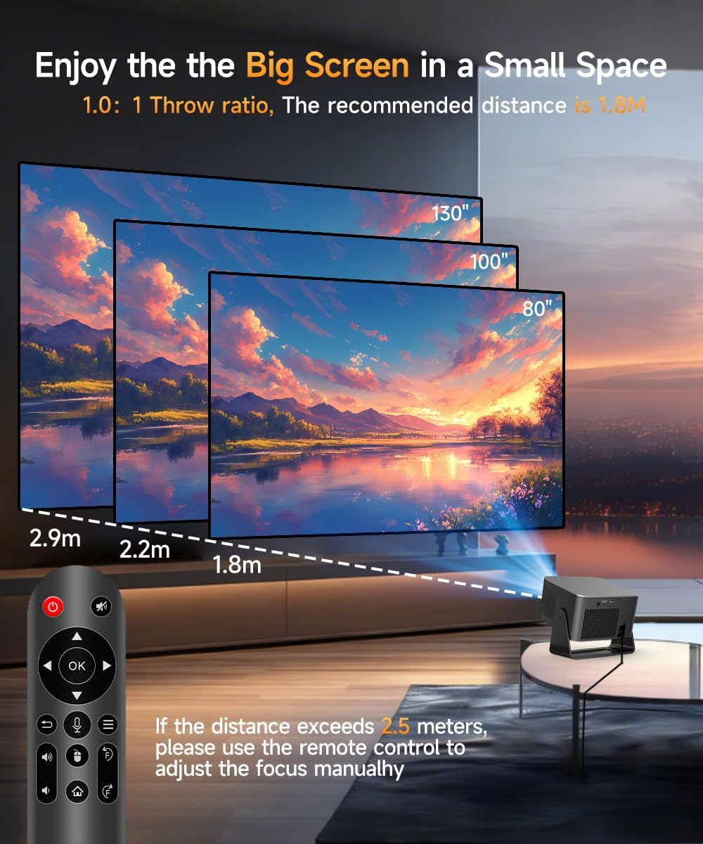 Thumbnail 5 de Magcubic Mini Proiettore Native 1080P con Android 14, WiFi 6 e Autofocus (600 ANSI Lumen)