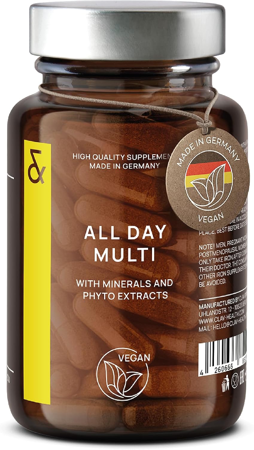 Detalle de All Day Multi Multivitamines et Minéraux Complexe A–Z (30 précieuses) pour femme & homme — Végétalien