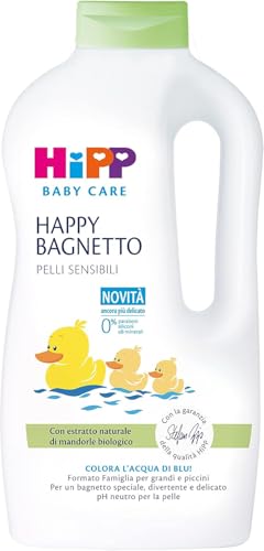Detalle de HiPP Happy Bagnetto HiPP: Bagnoschiuma Neonato Formato Famiglia, pH Neutro e Mandorle Bio (1000 ml)