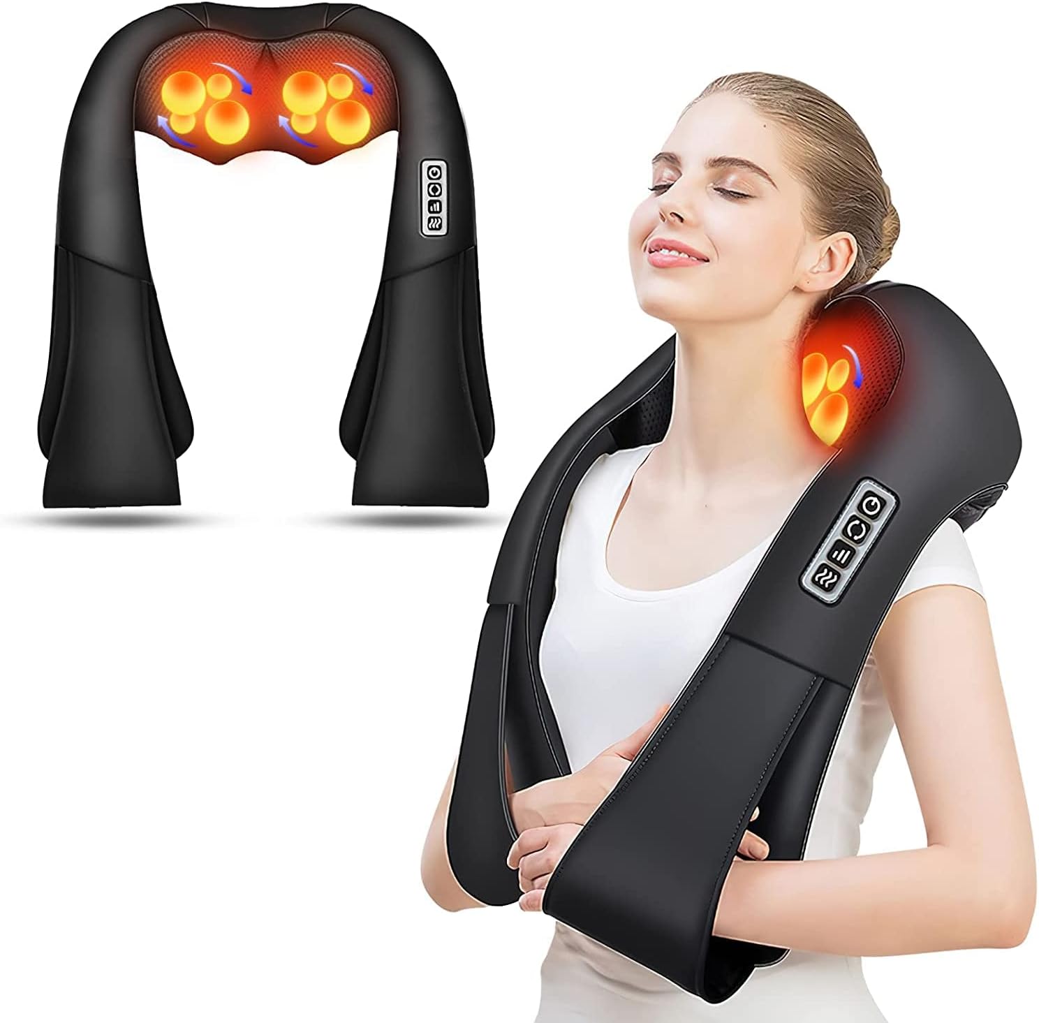 Detalle de AERLANG Neck Massager: Portable Shiatsu with Heat for Neck, Shoulders and Back