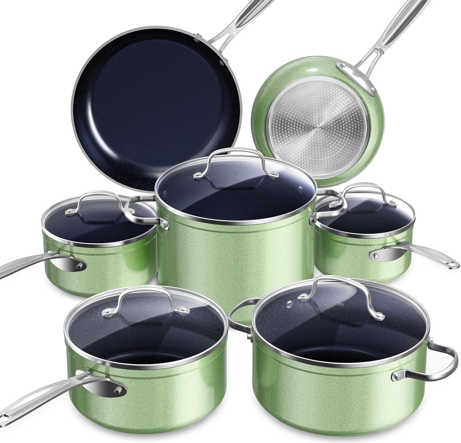 Detalle de Nuwave Healthy Duralon Blue Ceramic Cookware Set
