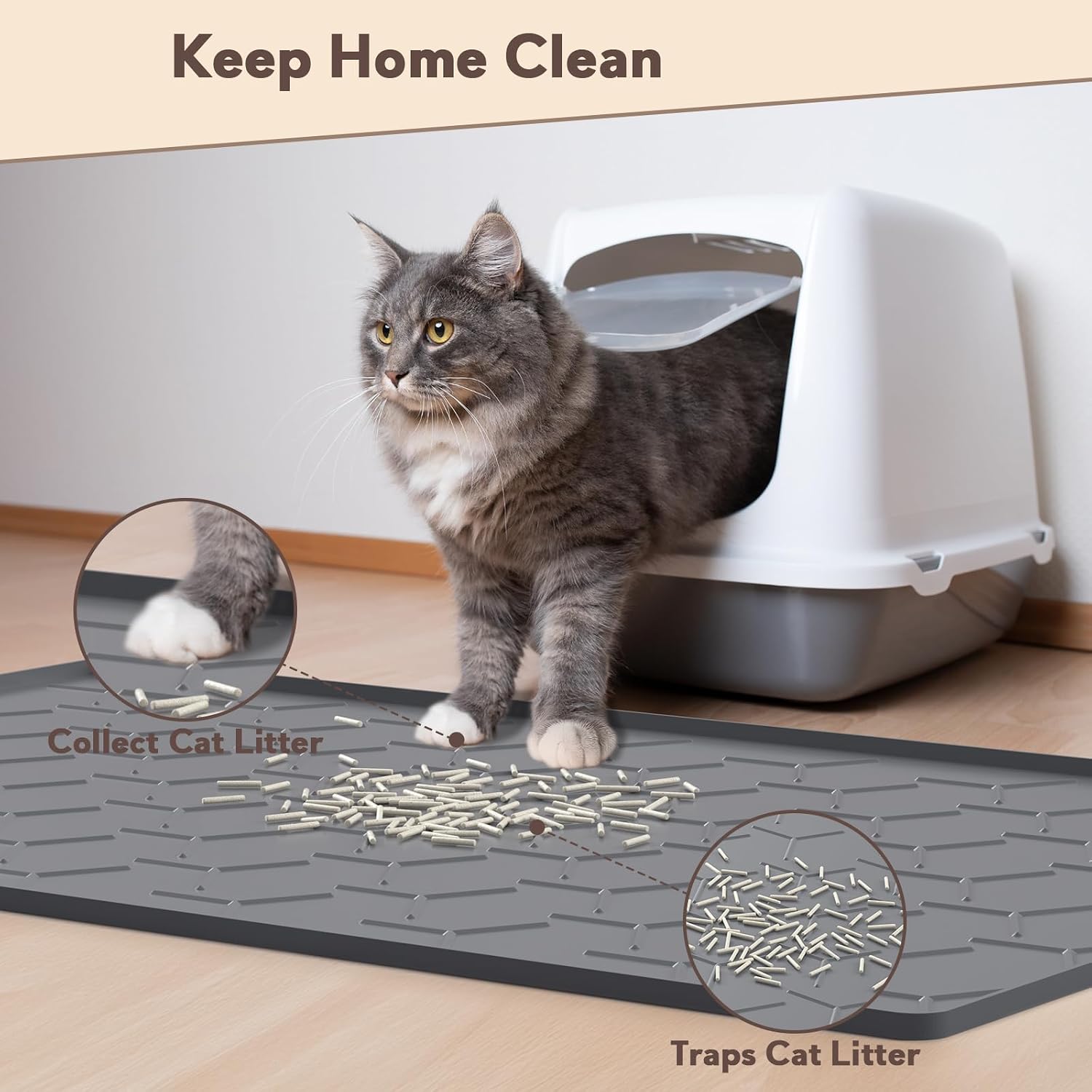Detalle de Garoopion cat litter mat 86x56cm
