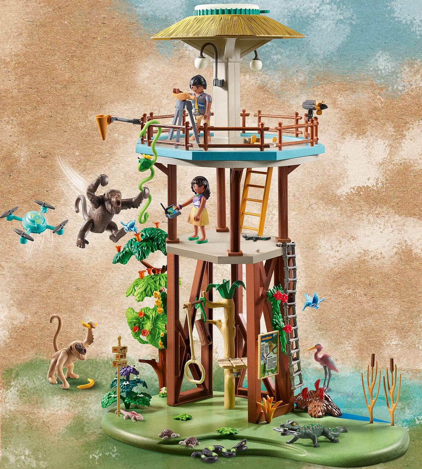 Thumbnail 1 de PLAYMOBIL Wiltopia Centro di osservazione Animali 203 pezzi