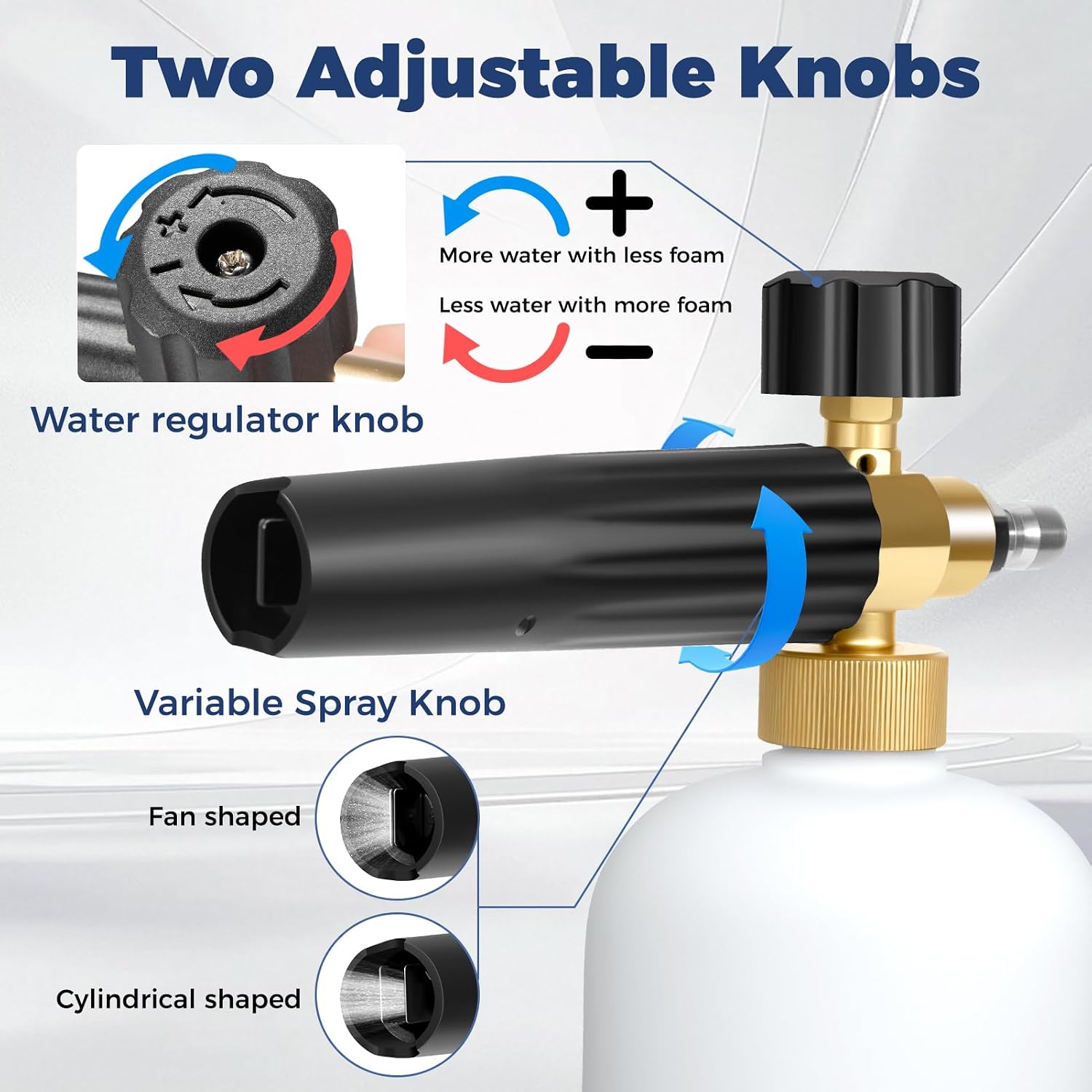 Detalle de CAKKAGAMA CA-FG-WF Pressure Washer Foam Cannon Gun Kit, 1-Liter Bottle