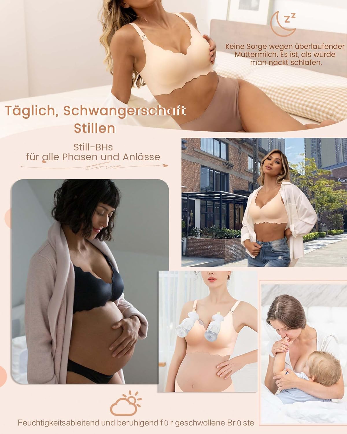 Thumbnail 5 de As Fairy Still-BH zum Stillen (kabellos, nahtlos) – Ultra-Komfort Schwangerschafts-Schlaf-Bralette