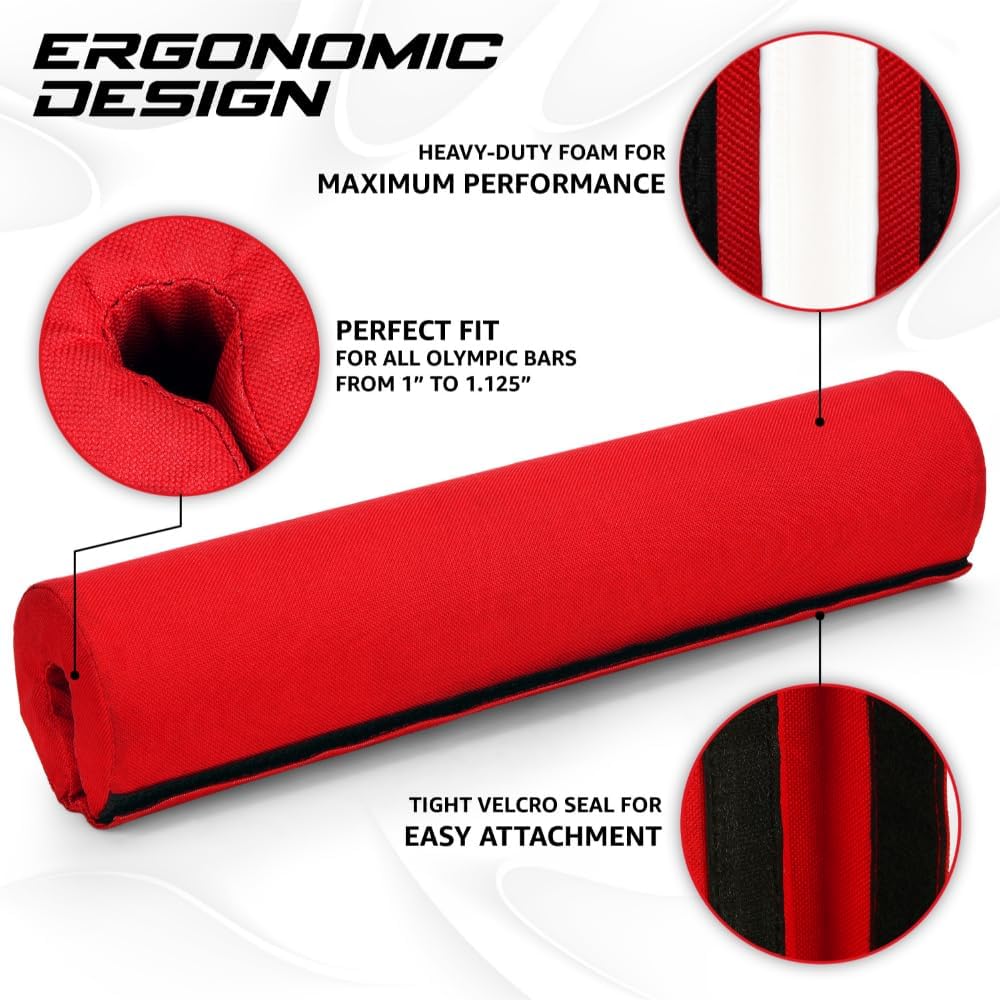 Detalle de Yes4All Barbell Pad with Nylon Cover for Hip Thrust, Squat and More – Extra Thick Cushion