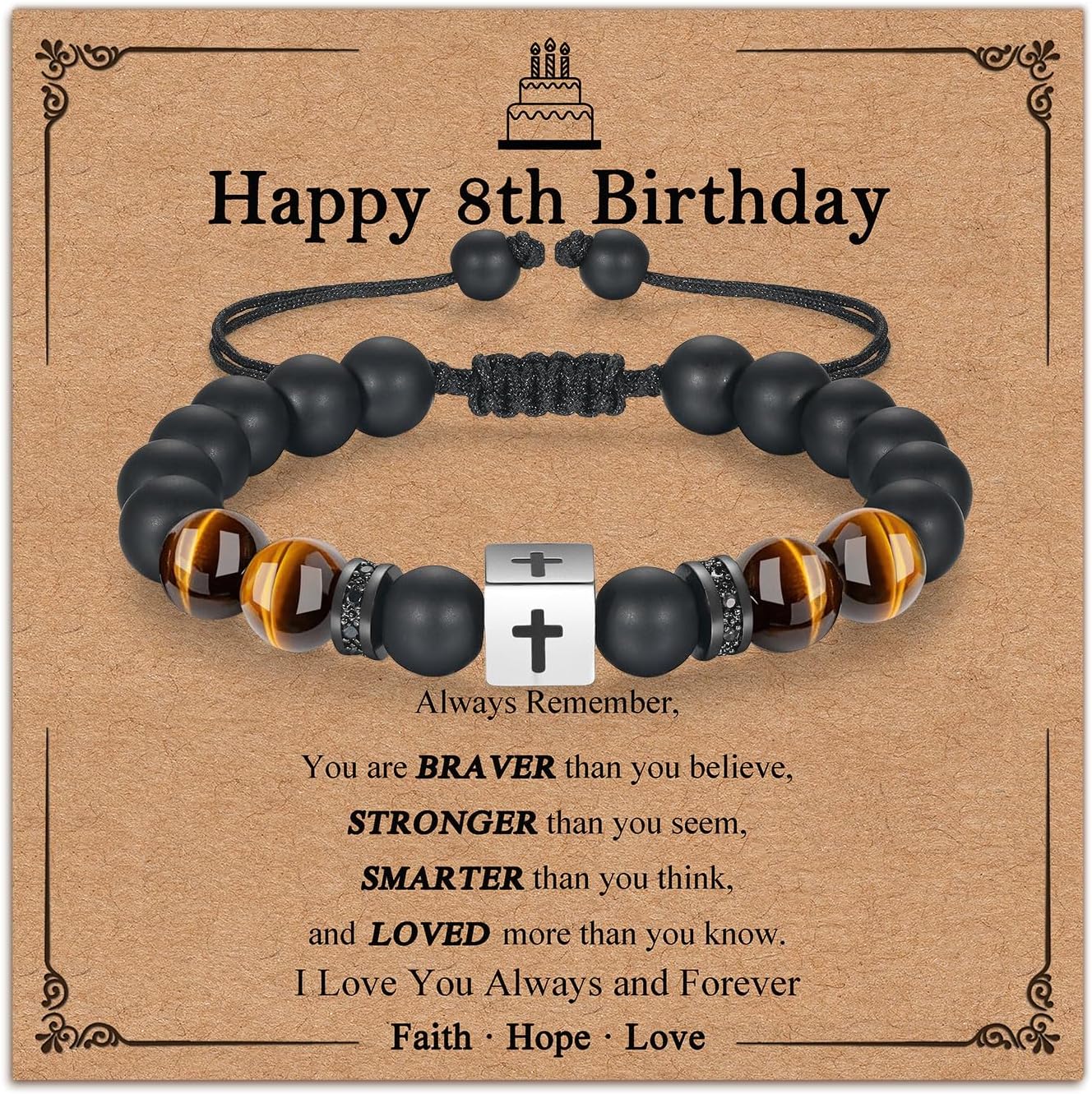 Detalle de Gneckrine Birthday Gifts for Boys Aged 7–21: Adjustable Stone Bracelet