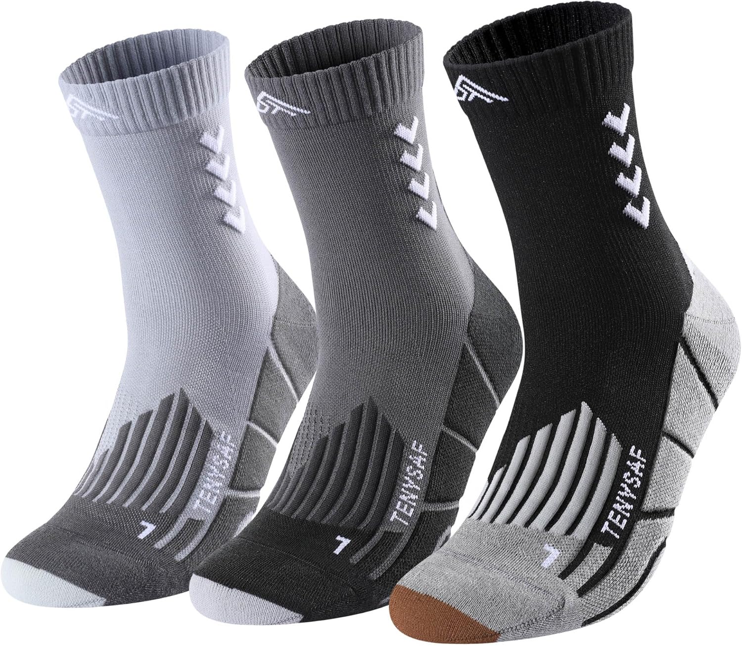 Thumbnail 6 de Lounwee Kompressions Laufsocken: 3er-Pack, 20 mmHg Kompression, Polsterung – Herren & Damen