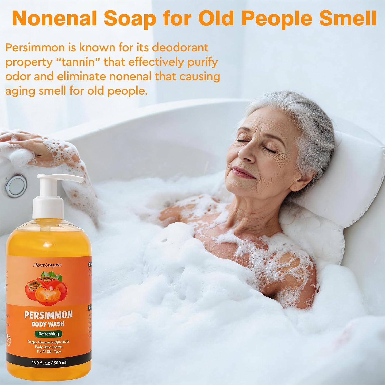 Detalle 1 de Hoveimpee Persimmon Body Wash, 16.9 fl oz, Odor-Control Formula