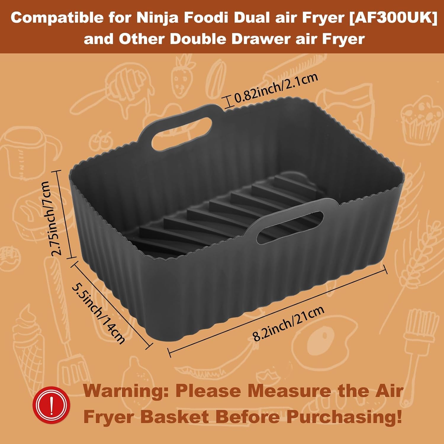 Detalle 2 de Ninja Foodi AF300UK Silicone Dual-Basket Liners 2