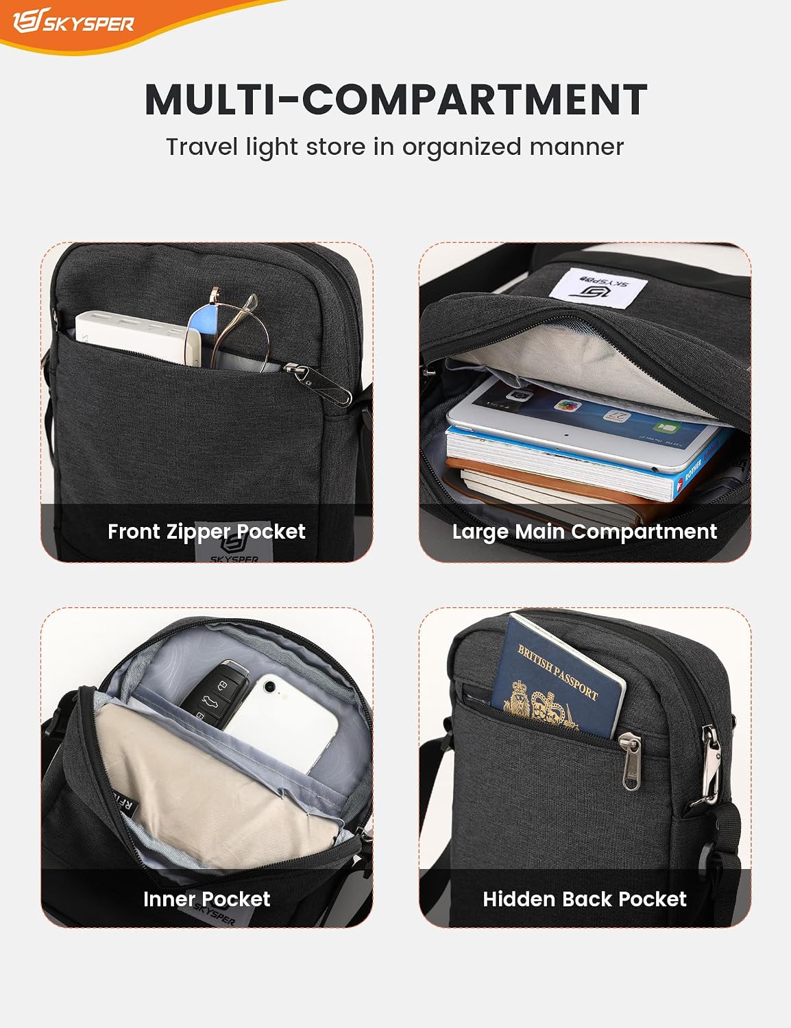 Thumbnail 3 de SKYSPER Small Anti Theft Sling Bag 9.8in