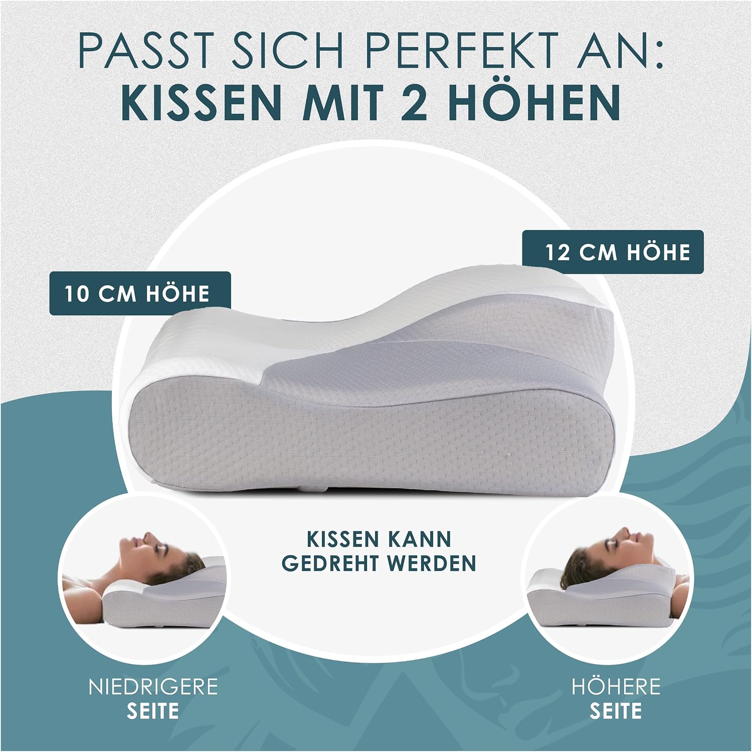 Detalle de Nachtengel Orthopädisches Memory Foam Nackenstützkissen
