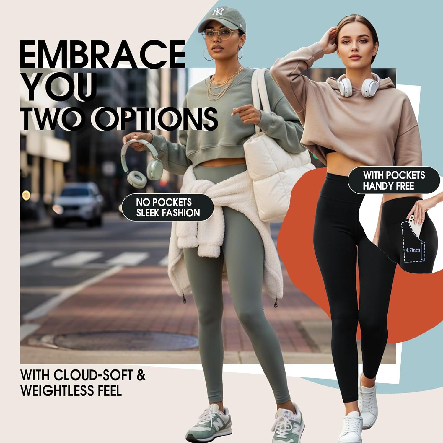 Detalle de 4 Pack High-Waisted Leggings for Women with Butt Lift and Tummy Control
