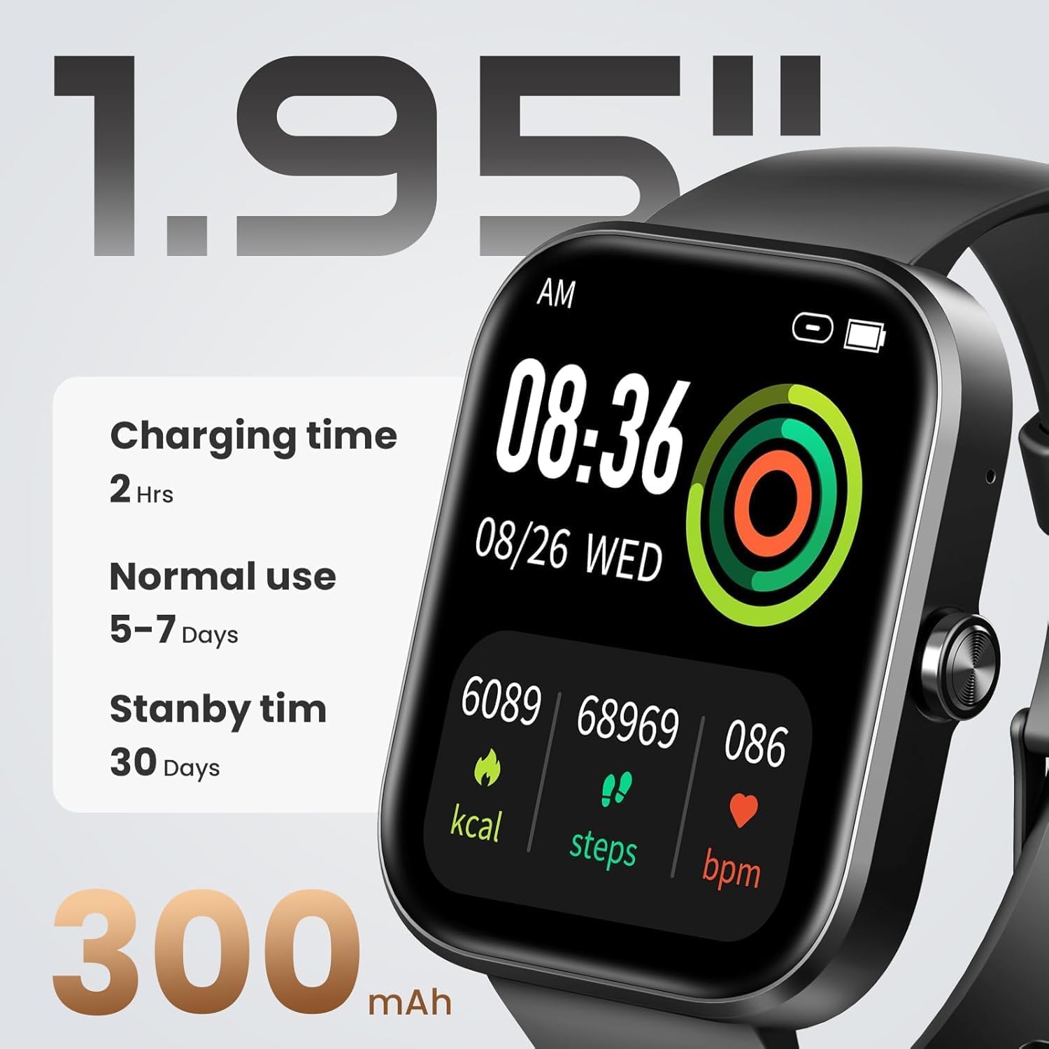 Detalle de Smart Watch for Men & Women with 1.91" HD Touch Screen, Bluetooth Calling and 100+ Sport Modes