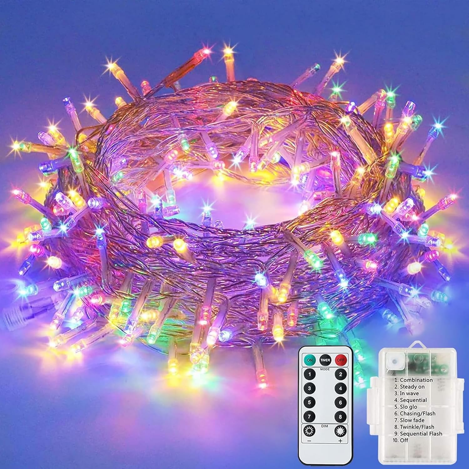Thumbnail 6 de LITYBY Plug-in Waterproof Fairy Lights (15m/49ft, 120 LEDs) with Remote, 8 Modes – Warm White