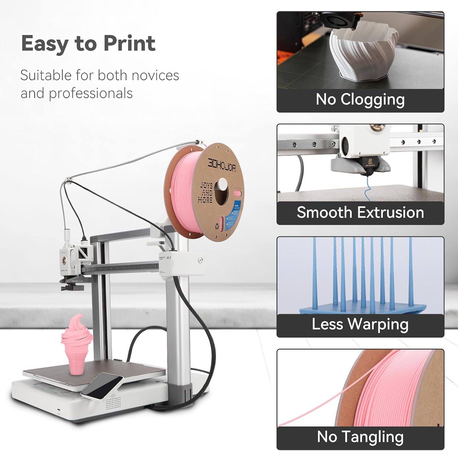 Detalle de 3DHoJor PLA+ 3D Printer Filament 1.75mm