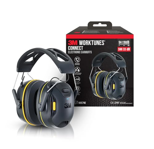 3M WorkTunes Connect Casque antibruit sans fil avec Bluetooth 90570E-1