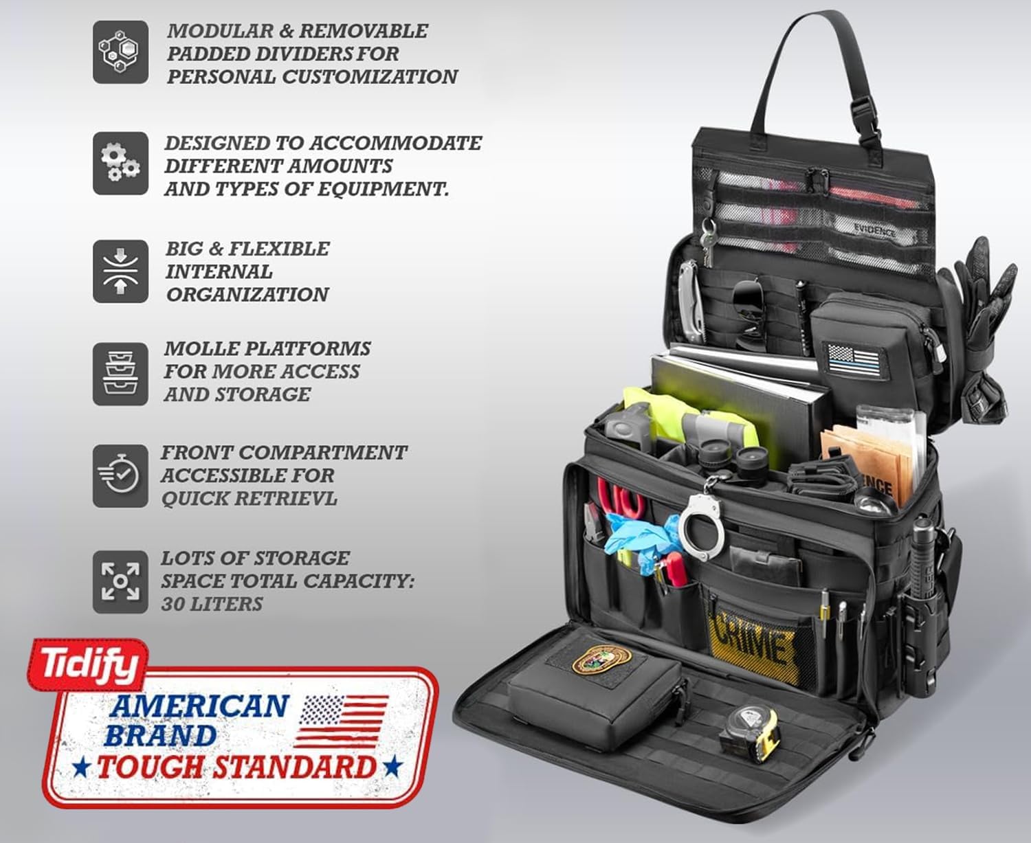 Thumbnail 6 de Tidify Patrol Bag law enforcement duty bag
