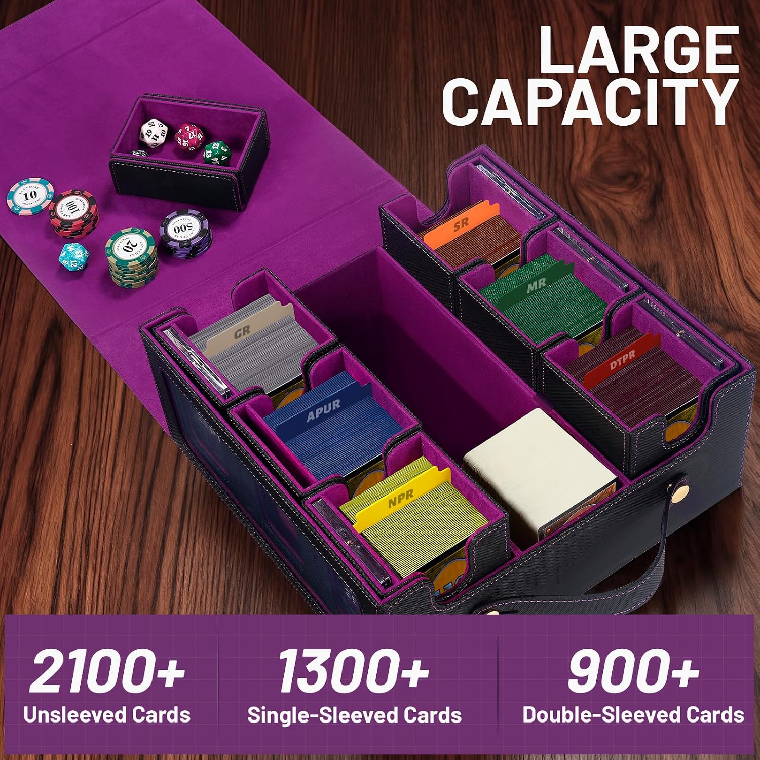 Detalle de STTRBOX Commander Deck Box with Handle (7 in 1) for MTG/TCG Storage