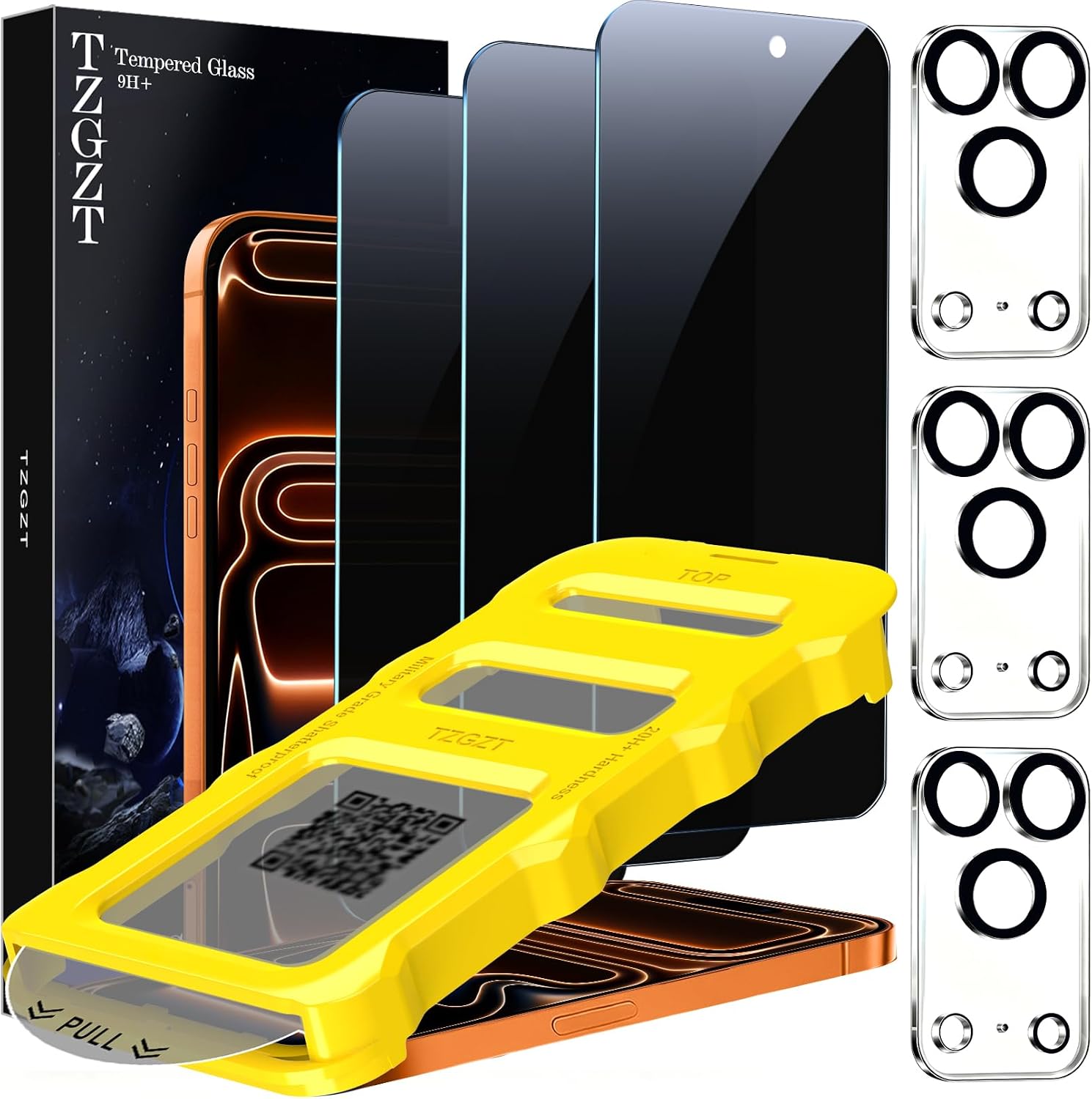 TZGZT 3 Pack Privacy Screen Protector for iPhone 17 Pro Max