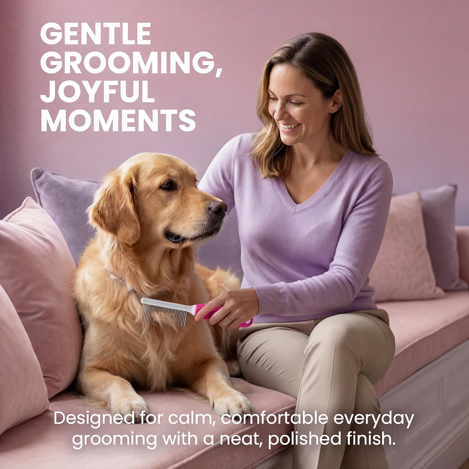 Detalle de Pet Detangling Comb with Stainless Steel Teeth