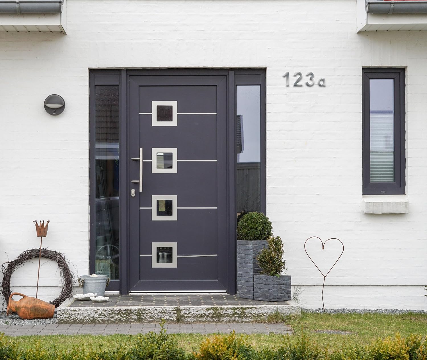 Detalle de Metafranc Hausnummer 0 – Edelstahl, 120 mm, 3D-Design, gute Lesbarkeit
