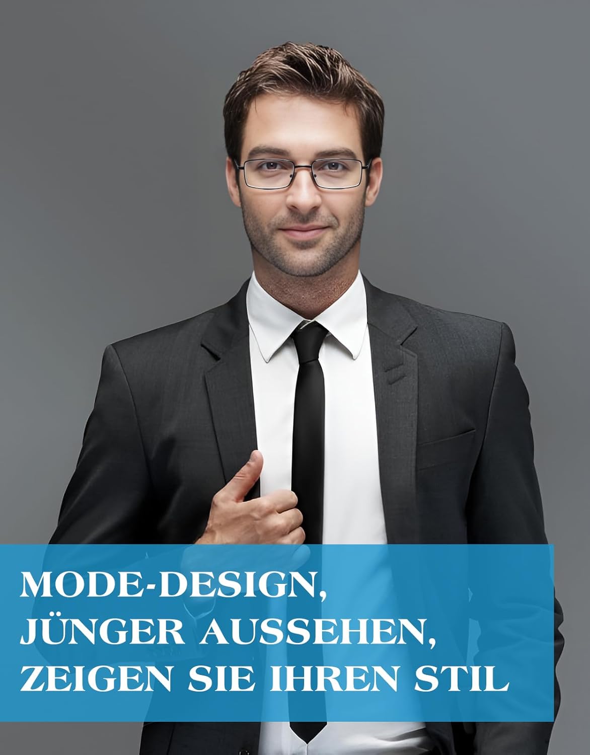 Thumbnail 4 de OKH 4er-Pack Lesebrillen für Männer mit Blaulichtfilter (Metallrahmen, UV400, Federscharnier) – schwarz