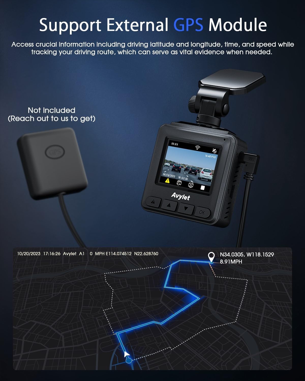 Detalle 2 de Dash Cam 2K Front Mini Car Camera 1440P