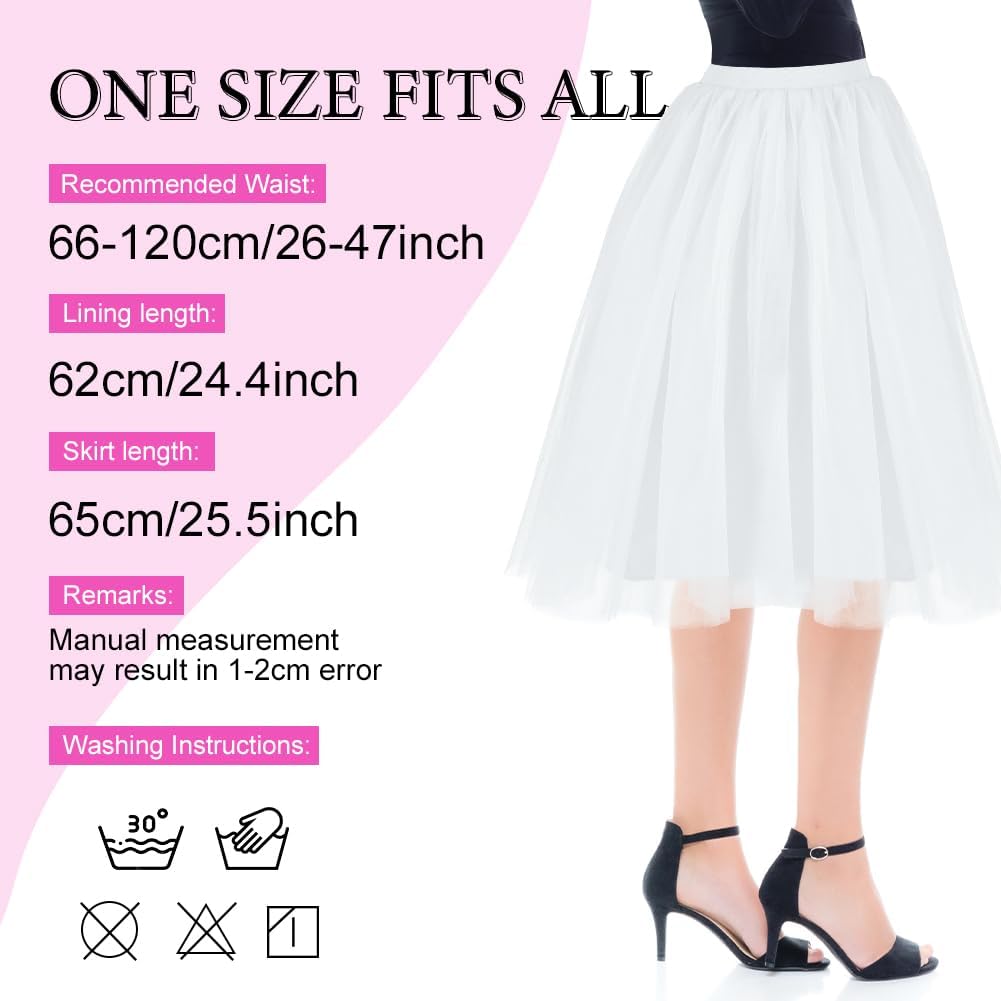 Detalle de AUYAO korte tutu-rok van tule voor dames, elastische tailleband, 100% polyester