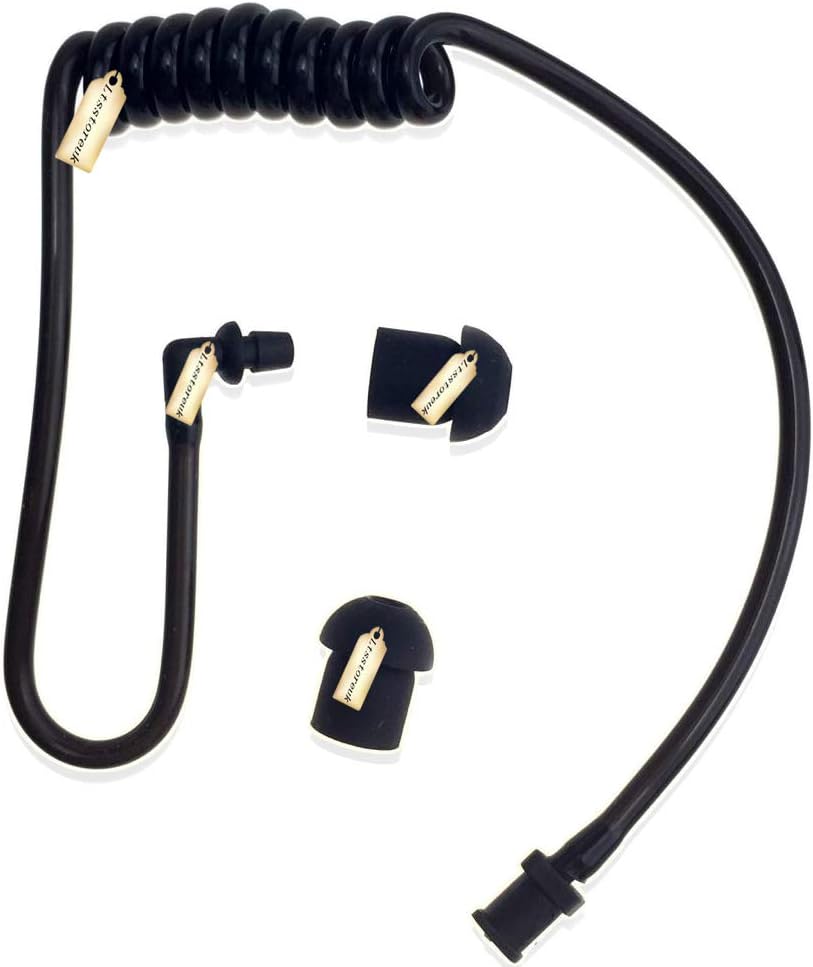 Thumbnail 6 de 2 Way Radio Earmold Black Medium Soft Rubber Earbuds + Replacement Black Coil Audio Tube for Motorola, Kenwood, Baofeng Radios (Left & Right)