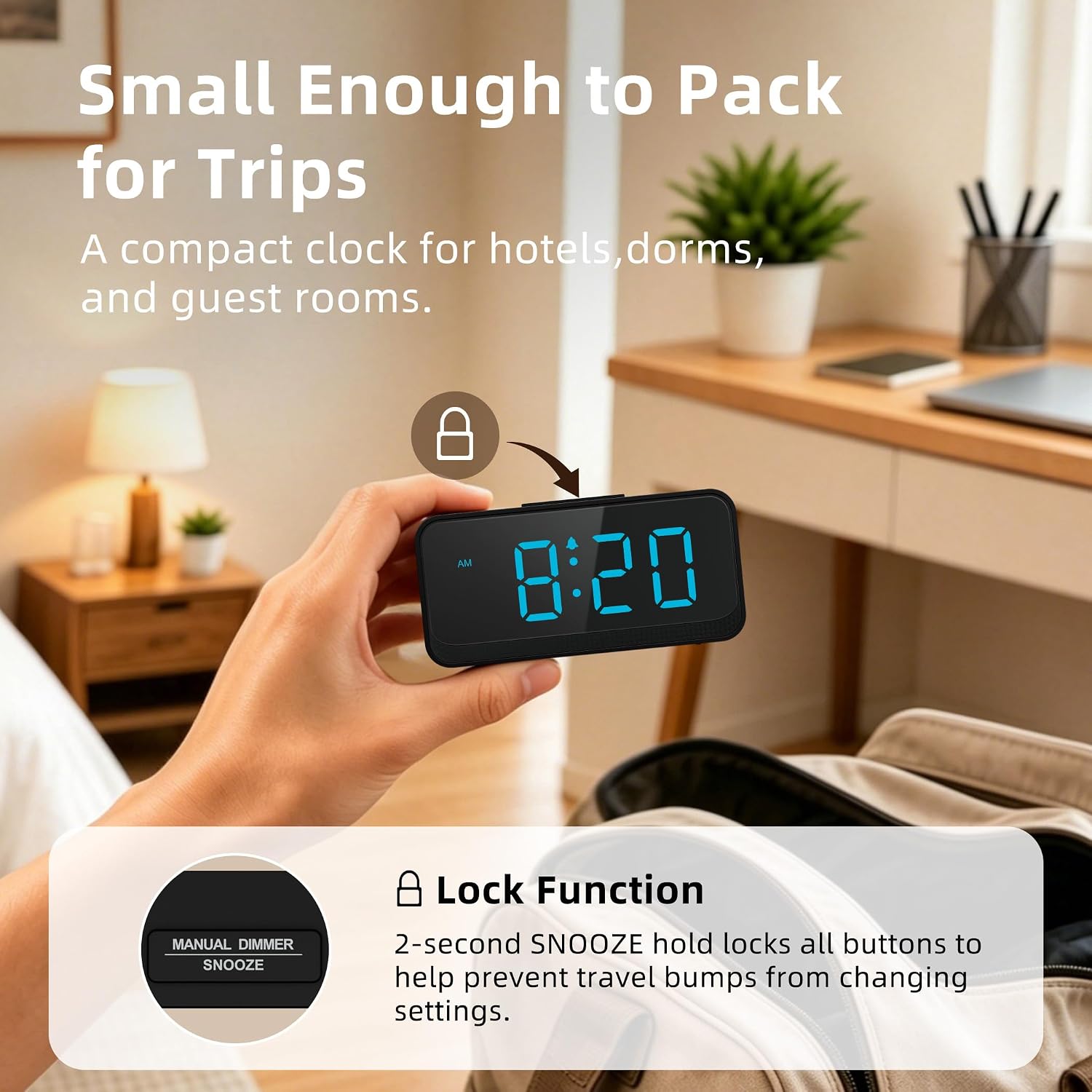 Detalle de Srubambi digital alarm clock, 4×AA batteries