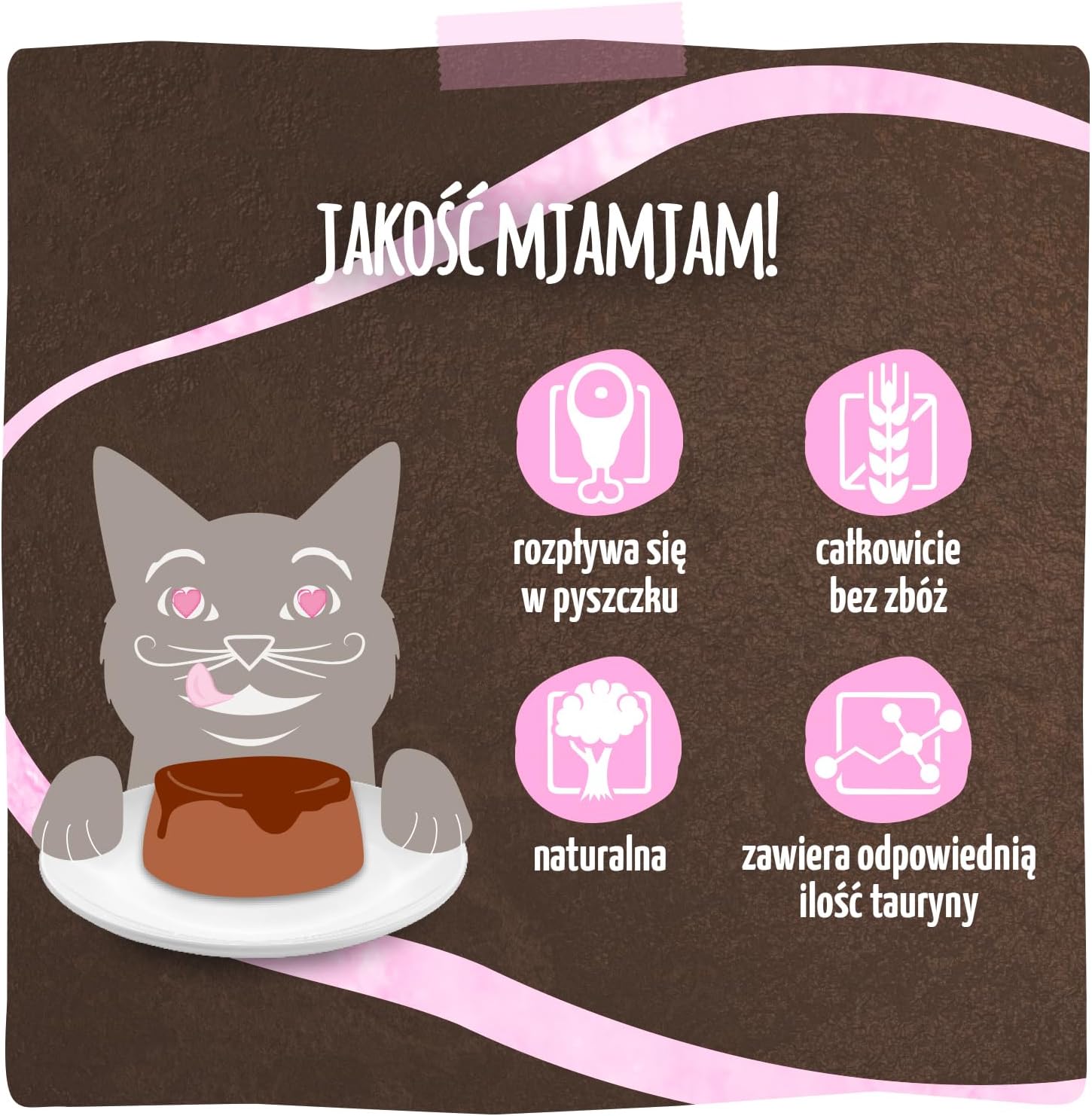 Detalle 2 de MjAMjAM Panna Gatto – mokra karma dla kotów, kurczak i łosoś, pasztet bez zbóż